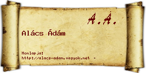 Alács Ádám névjegykártya